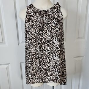 Vince Camuto Leopard Halter Style Tank Blouse Size M